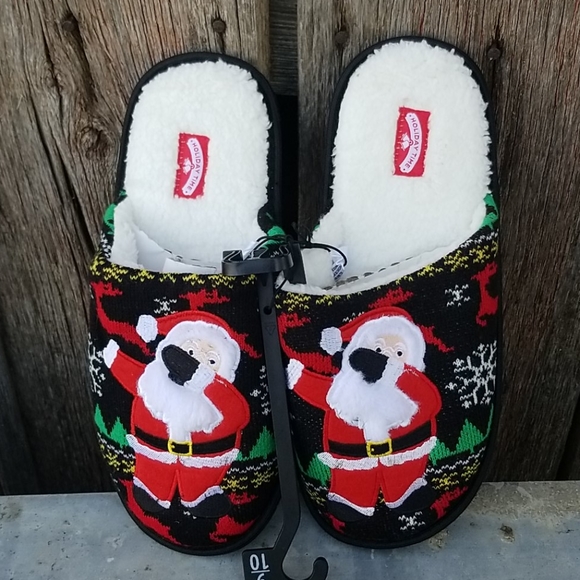 mens santa slippers